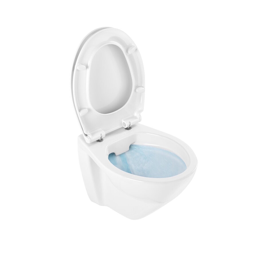 Wandtoilet Sanindusa Plus 6 cm Verhoogd Rimless Keramiek incl. Soft Close Zitting Wit