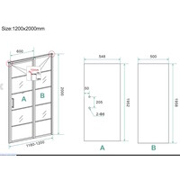 Nisdeur Horizon met Vast Paneel 120x200 cm 8 mm NANO Mat Zwart