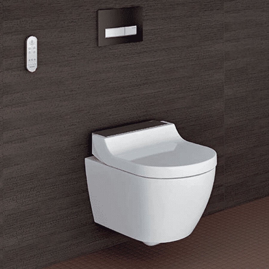 Douche WC Geberit AquaClean Tuma Comfort Compleet Rimfree Glas Zwart