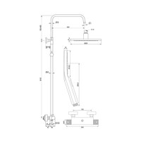 Regendoucheset Opbouw Brauer Gold Carving 20 cm Thermostatisch met Handdouche 3-Standen Geborsteld Goud