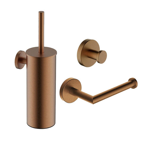 Toilet Accessoires Set Wiesbaden Alonzo Geborsteld Brons Koper 