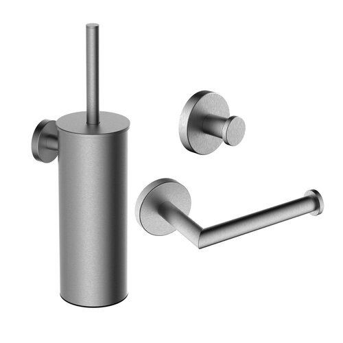 Toilet Accessoires Set Wiesbaden Alonzo Geborsteld RVS 