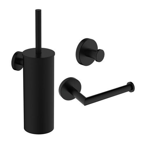 Toilet Accessoires Set Wiesbaden Alonzo Mat Zwart 