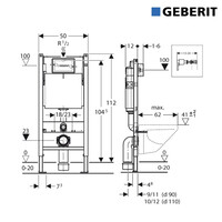Geberit up100 Toiletset BWS Mudo | Randloos met Zitting | Mat Wit | Delta Drukplaat