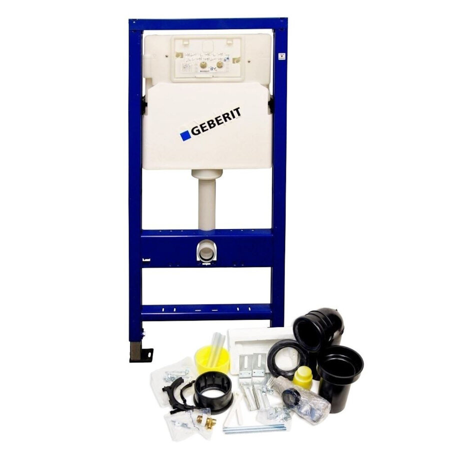 Geberit up100 Toiletset BWS Mudo | Randloos met Zitting | Mat Wit | Delta Drukplaat