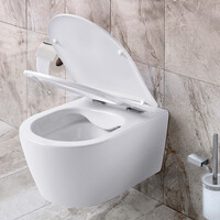 Geberit up100 Toiletset BWS Mudo | Randloos met Zitting | Mat Wit | Delta Drukplaat