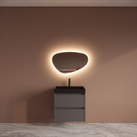 Badmeubelset BWS Riga Met Lako Wastafel Zwart 60 cm Leigrijs