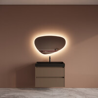 Badmeubelset BWS Riga Met Lako Wastafel Zwart 80 cm Latte