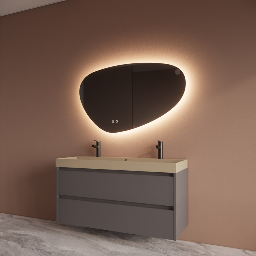 Badmeubelset BWS Riga Met Lako Wastafel Cappuccino 120 cm Leigrijs