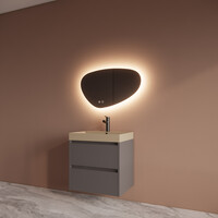 Badmeubelset BWS Riga Met Lako Wastafel Cappuccino 60 cm Leigrijs