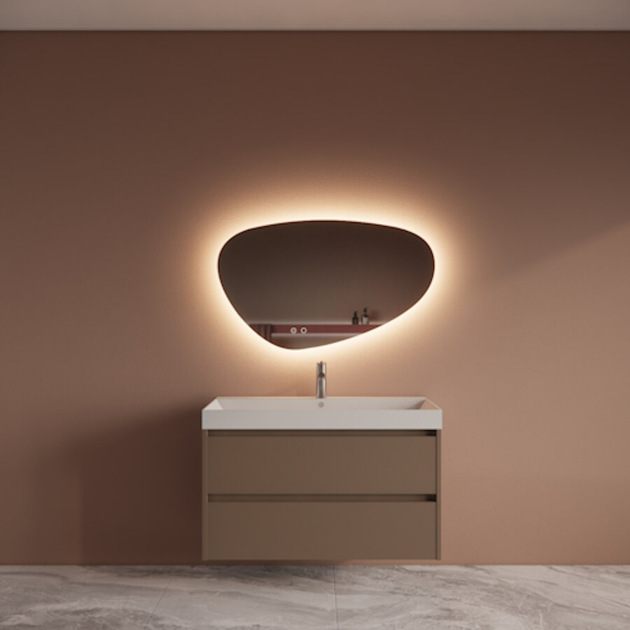 Badmeubelset BWS Riga Met Lako Wastafel Wit 100 cm Latte