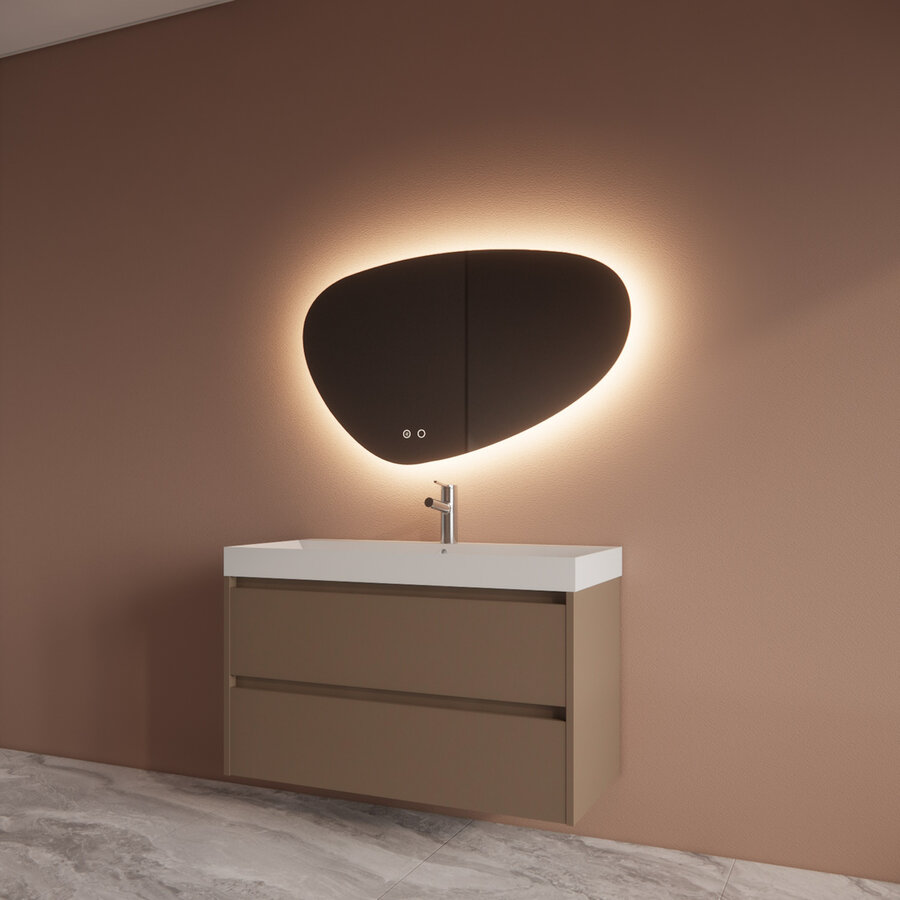 Badmeubelset BWS Riga Met Lako Wastafel Wit 100 cm Latte