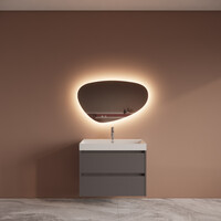 Badmeubelset BWS Riga Met Lako Wastafel Wit 80 cm Leigrijs