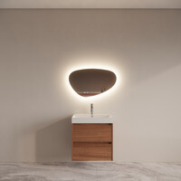 Badmeubelset BWS Riga Met Lako Wastafel Wit 60 cm Walnoot