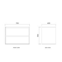 Badmeubelset BWS Riga Met Lako Wastafel Wit 80 cm Walnoot