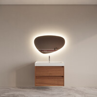 Badmeubelset BWS Riga Met Lako Wastafel Wit 80 cm Walnoot