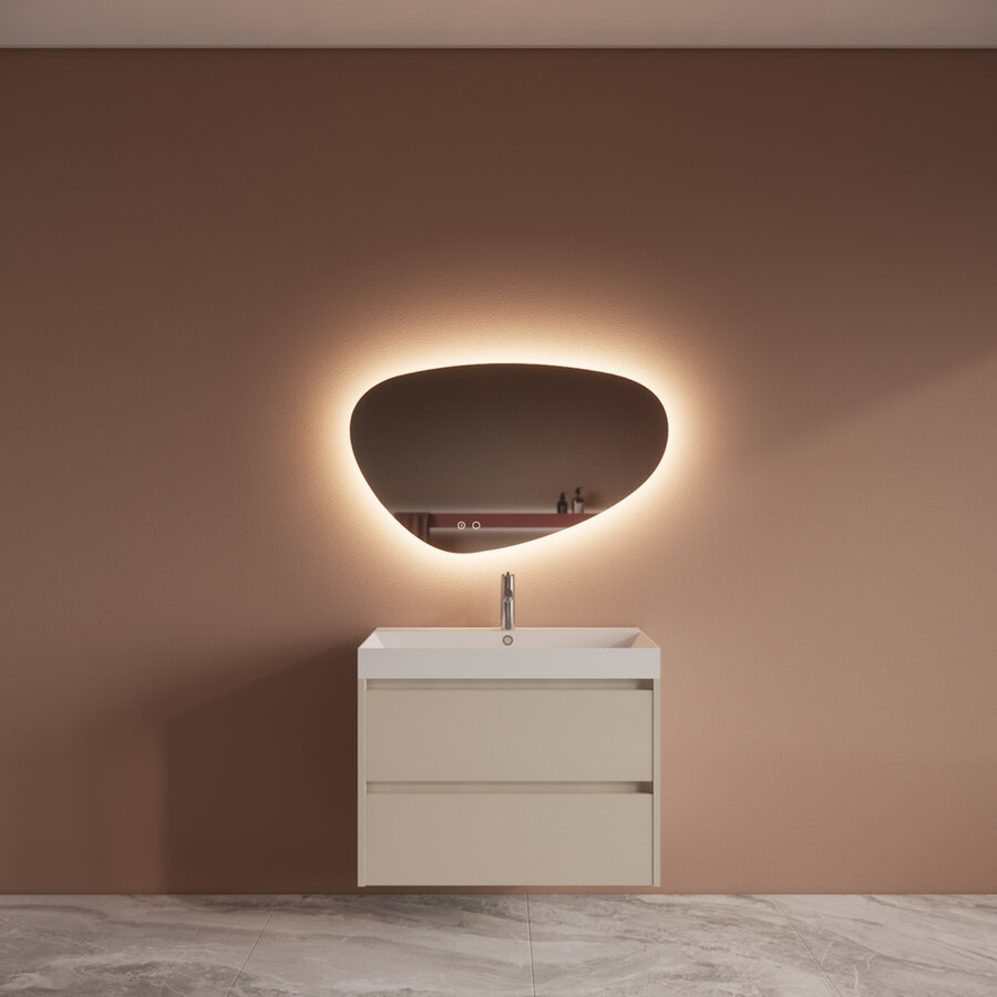 Badmeubelset BWS Riga Met Lako Wastafel Wit 80 cm Kasjmier