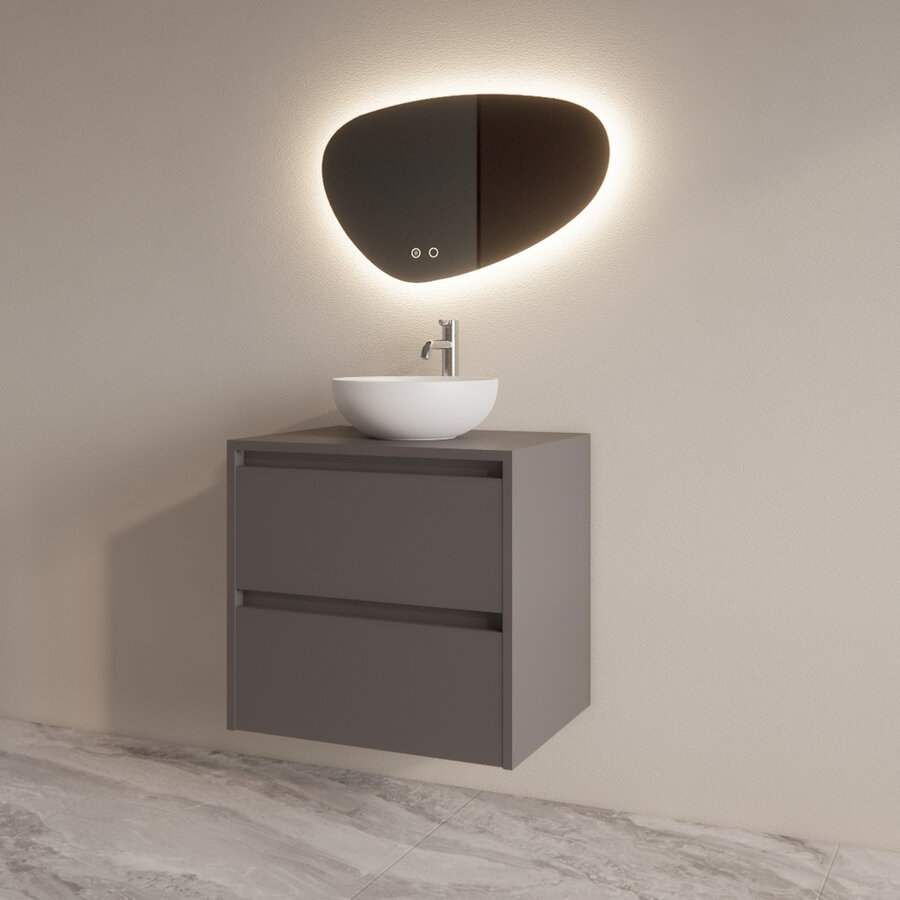 Badmeubelset BWS Riga Met Topplaat 60 cm Leigrijs