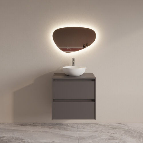 Badmeubelset BWS Riga Met Topplaat 60 cm Leigrijs 