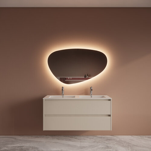 Badmeubelset BWS Riga Met Asia Wastafel Wit 120 cm Kasjmier 