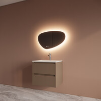 Badmeubelset BWS Riga Met Asia Wastafel Wit 60 cm Latte