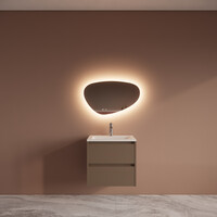 Badmeubelset BWS Riga Met Asia Wastafel Wit 60 cm Latte