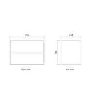 Badmeubelset BWS Riga Met Asia Wastafel Mat Zwart 80 cm Leigrijs