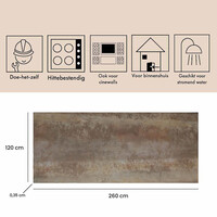 Wandpaneel Isodeco SPC Marmer Plaat 120x260 cm Dijon Roest Bruin (Prijs Per Plaat)