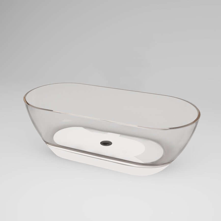 Vrijstaand Ligbad Best Design 170x78x56 cm Resin Transparant Helder