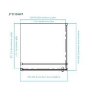 Douchecabine Hoek Van Rijn Products 90-92x90-92x200 cm Helder Glas incl stabilisatiestang Chroom