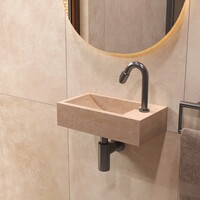 Salenzi Travertin Light Fontein 40x22cm Rechts Wandmodel