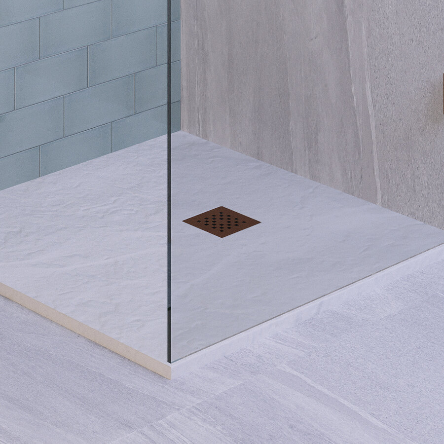 Afvoerrooster Koper t.b.v. Douchebak Relievo Crag