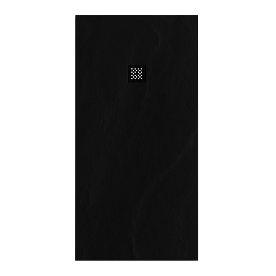 Douchebak Sanitop Just Creating Relievo Crag 90x180 cm Mat Zwart