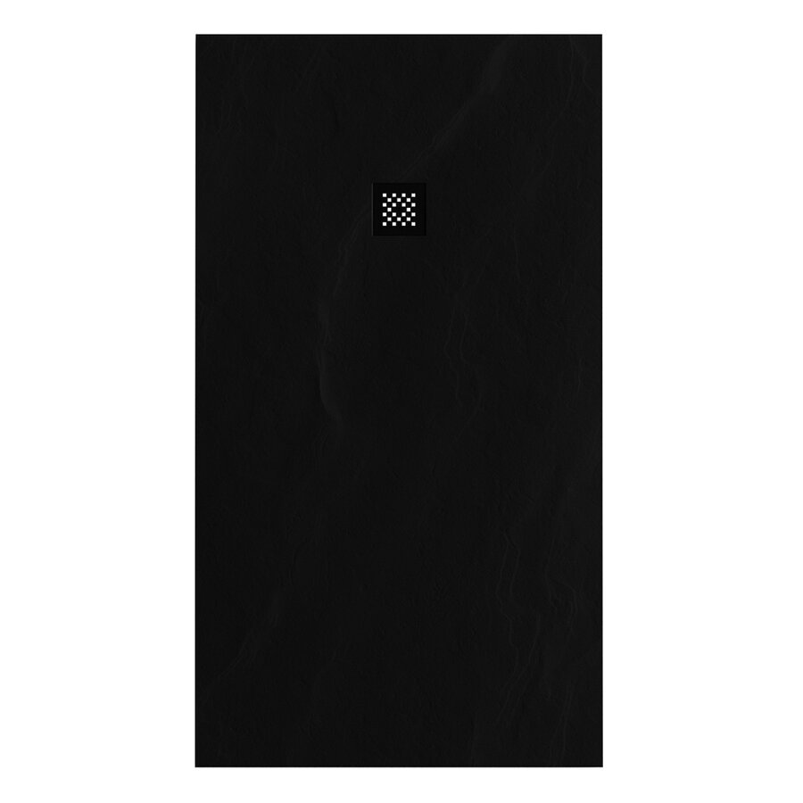 Douchebak Sanitop Just Creating Relievo Crag 100x180 cm Mat Zwart