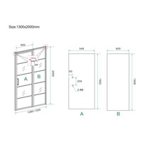 BWS Nisdeur INDUS met Vast Paneel 130x200 cm 8 mm NANO Glas Omkeerbaar Mat Zwart