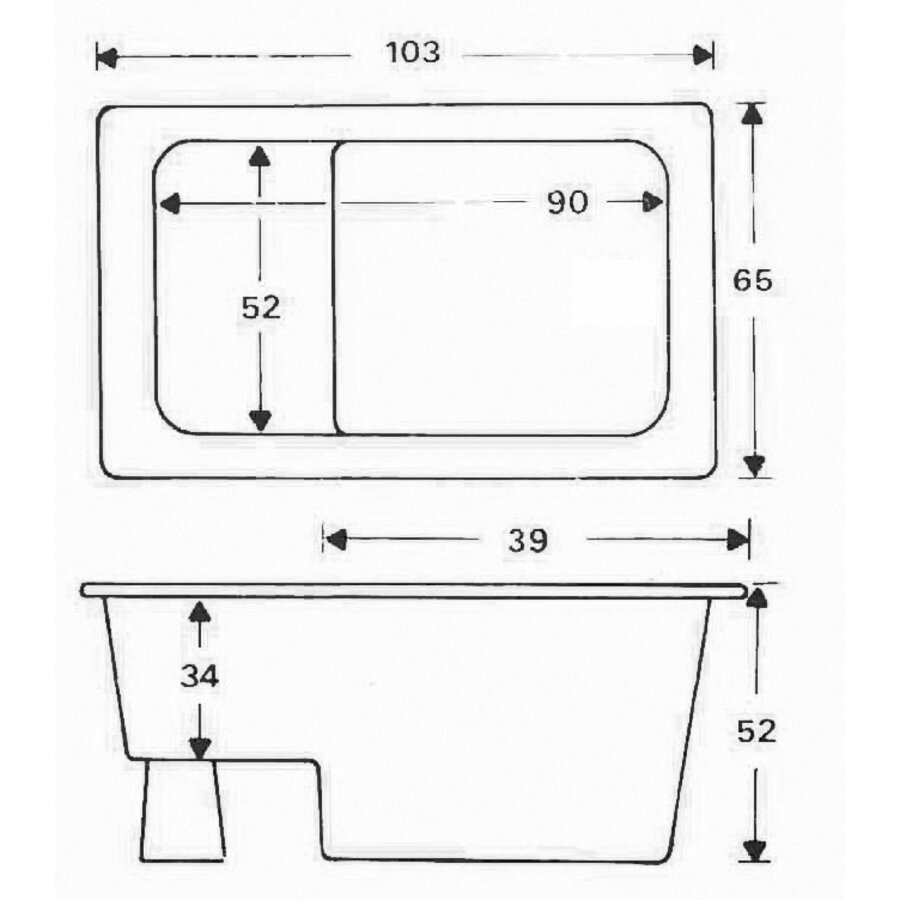 Zitbad Marinella 103X65X52 Cm