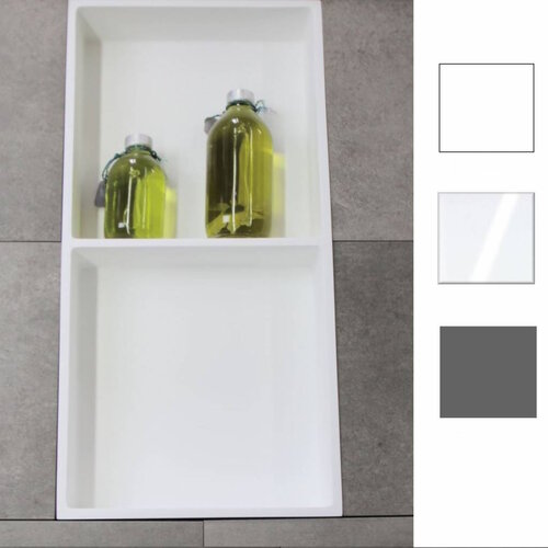 Inbouwnis 59.5x29.5x8 cm met 2 Schappen (in 3 kleuren verkrijgbaar) 