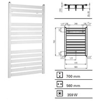Designradiator Vale 700 x 560 mm Donkergrijs Structuur