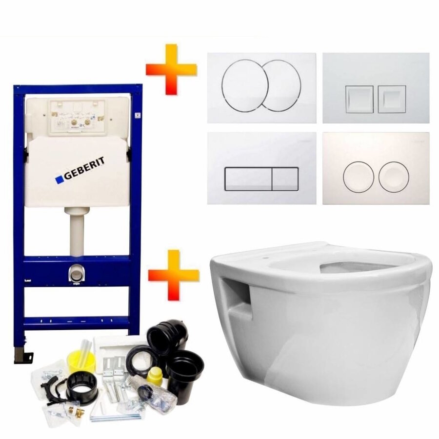 Up100 Toiletset 07 Aqua Splash Prio Rimfree Met Drukplaat