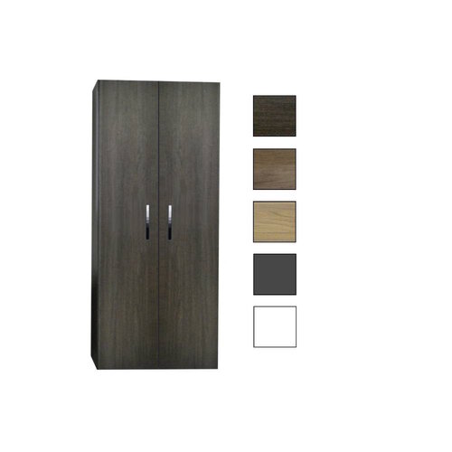 Kolomkast Sanicare Q1/Q12/Q17 2-Deurs Soft-Closing Chromen Greep 160x67x32 cm Grey-Wood 