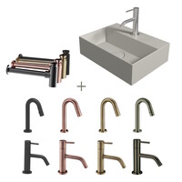 Salenzi Fonteinset Spy 40x30 cm Mat Grijs (Keuze uit 8 kranen in 4 kleuren)