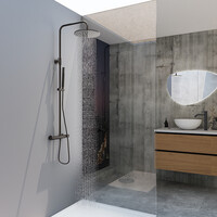 Opbouw Regendouche BWS Gunmetal 25 cm Hoofddouche Cemal Thermostatisch