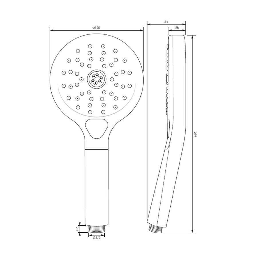 Handdouche Brauer Brushed 3 Standen 22 cm Geborsteld Nikkel