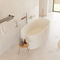 Ligbad Vrijstaand Ideavit Colidcliff 175x88x56 cm Solid Surface Mat Wit