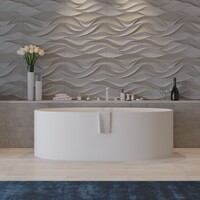 Ligbad Vrijstaand Ideavit Colidcliff 175x88x56 cm Solid Surface Mat Wit