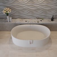 Ligbad Vrijstaand Ideavit Colidcliff 175x88x56 cm Solid Surface Mat Wit