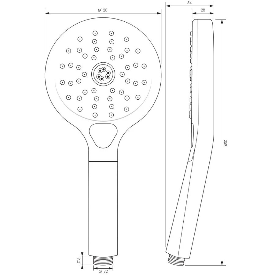 Handdouche Brauer Gunmetal Edition 3-Standen Geborsteld Gunmetal
