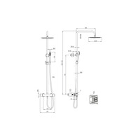 Opbouw Regendouche Set Boss & Wessing Rondo Thermostatisch Hoofddouche 20 cm Rond Chroom