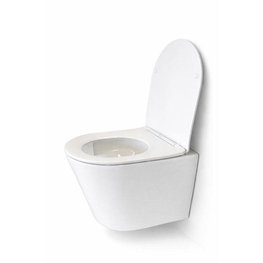 Wandcloset Sanilux Turbo Flush Standaard 36,5x52x35,5 cm Met Softclose Zitting Wit