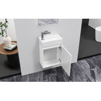 Fonteinkast Creavit Aloni Kleur Wit Onderkast Wastafel En Met Spiegel 40x22x60cm